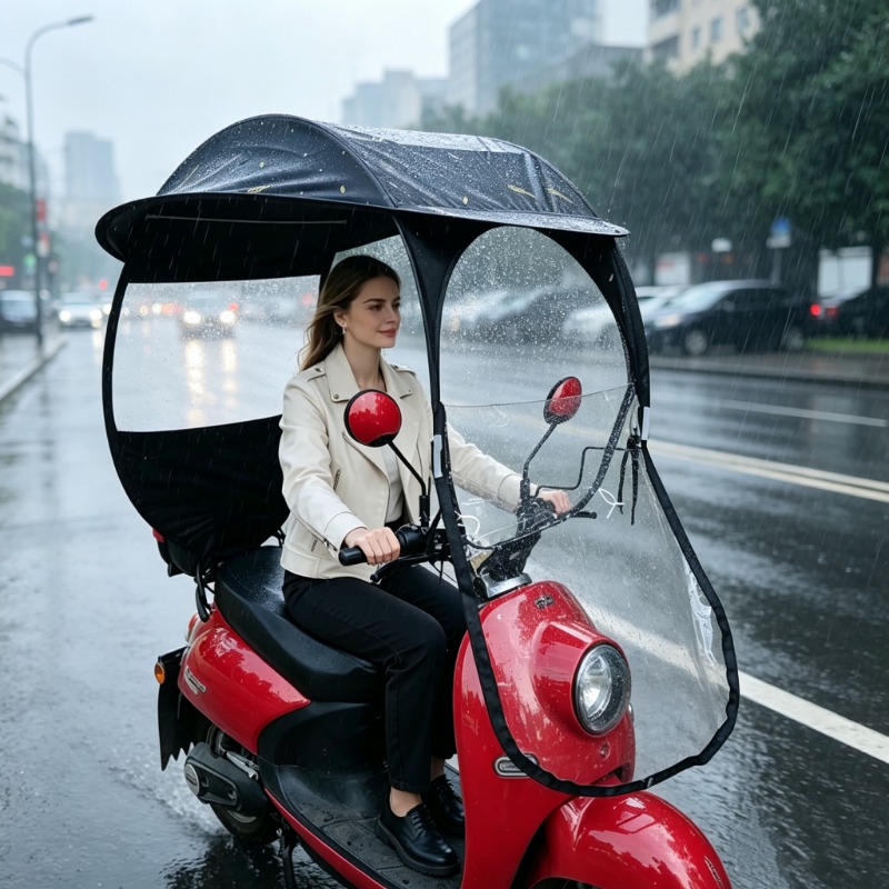 Electric Scooter Rain Cover - مظلة واقية من الشمس للدراجات الكهربائية،