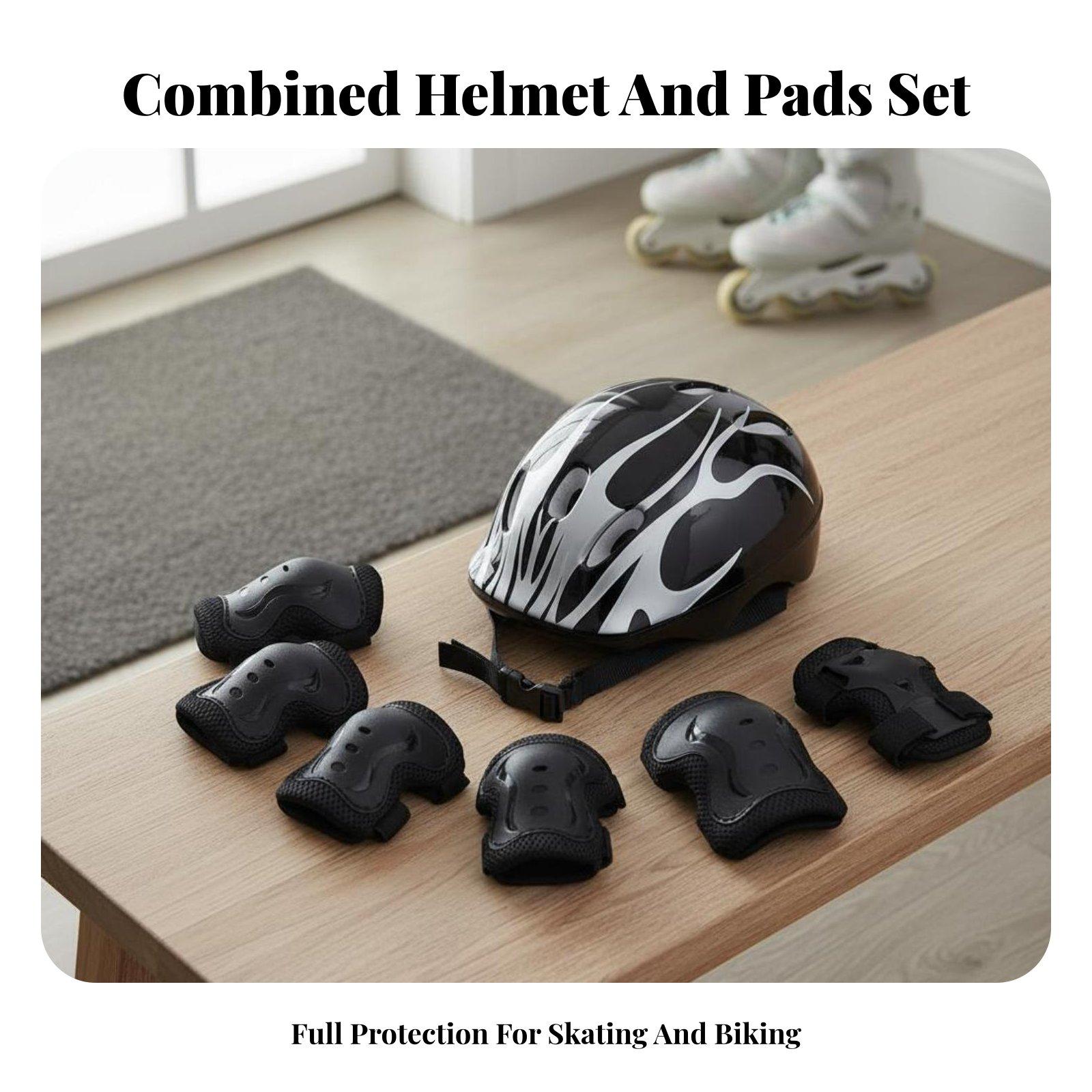 مجموعة خوذة وواقيات للركبة وال - مراجعة Scooter Helmet Set وسعره