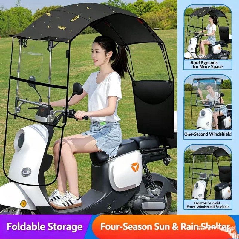 مظلة واقية من الشمس للدراجات ا - مراجعة Electric Scooter Rain Cover وسعره
