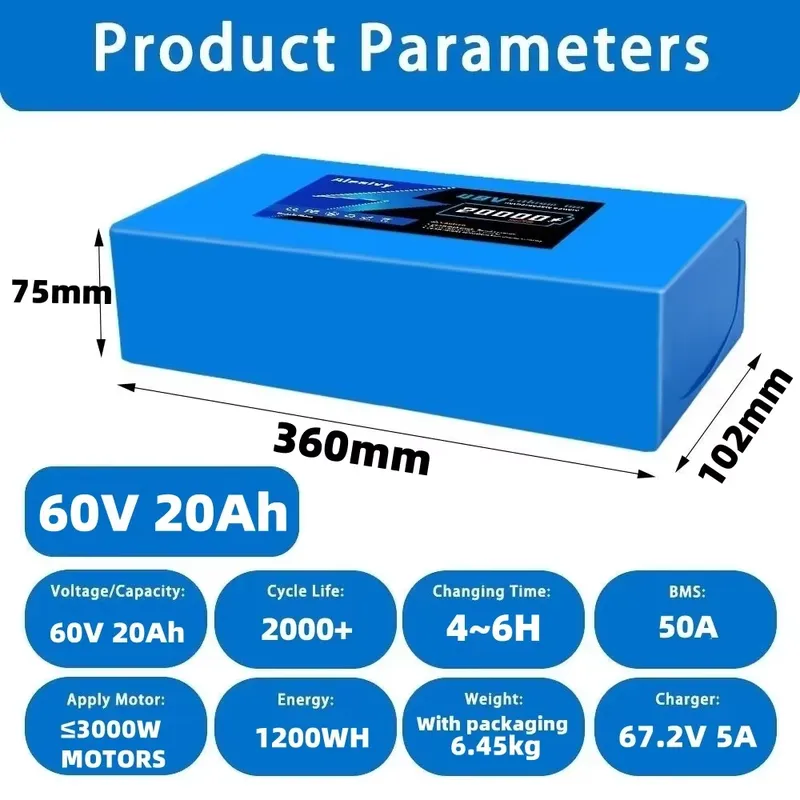   حزمة بطارية ليثيوم 21700 بقو - مراجعة 60V 30Ah 21700 Battery Pack وسعره