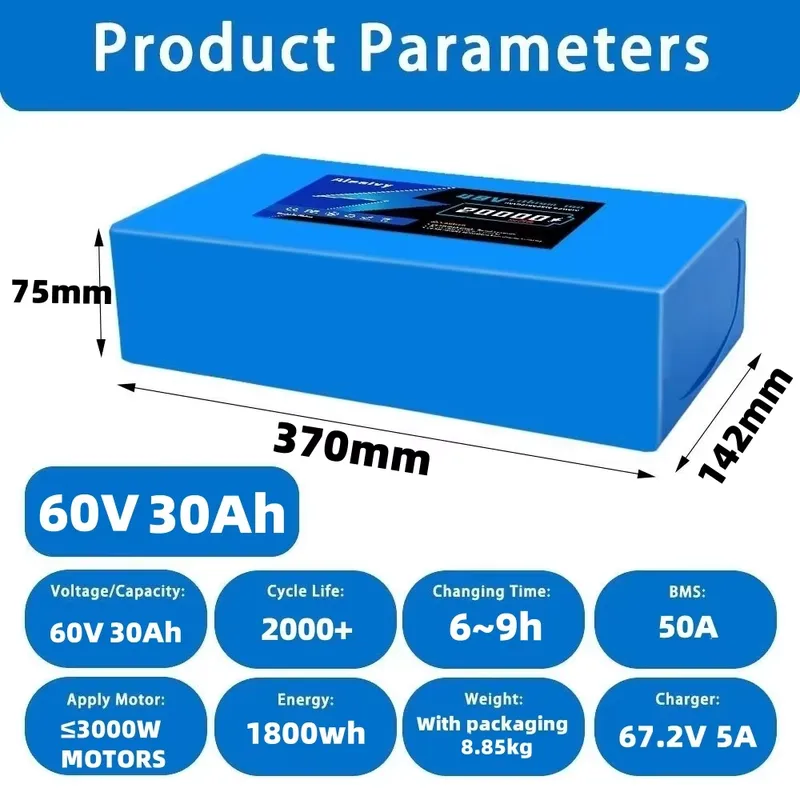   حزمة بطارية ليثيوم 21700 بقو - مراجعة 60V 30Ah 21700 Battery Pack وسعره