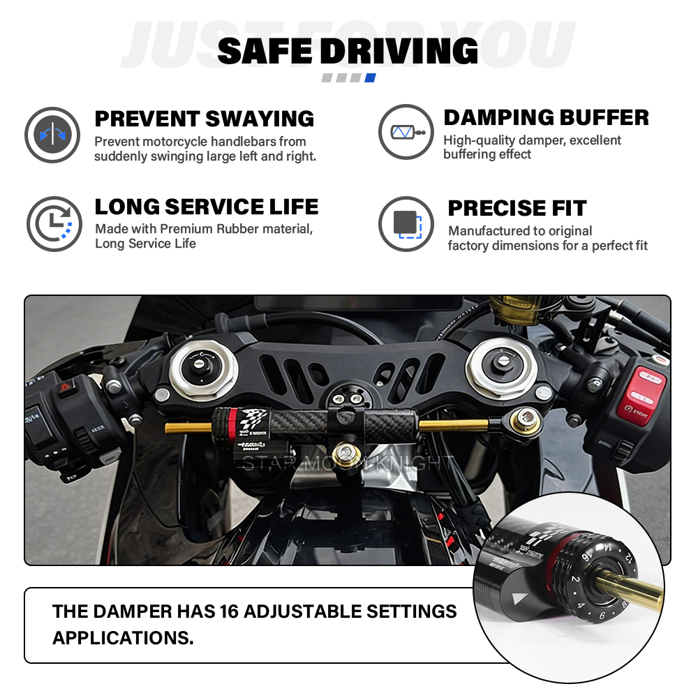 حامل مخمد التوجيه للدراجات الن - مراجعة Steering Damper Stabilizer Kit Cnc وسعره